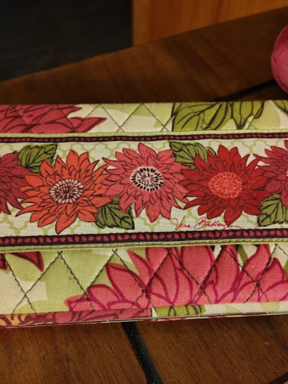 Vera Bradley Wallet Red Pink and Green